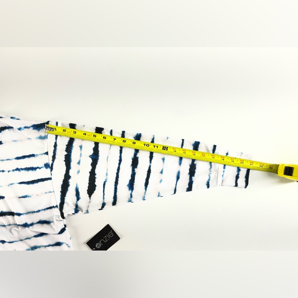 ONZIE Tie-Dye Striped Crop Hoodie‎ White Black Navy Blue Size M / L - Picture 12 of 12